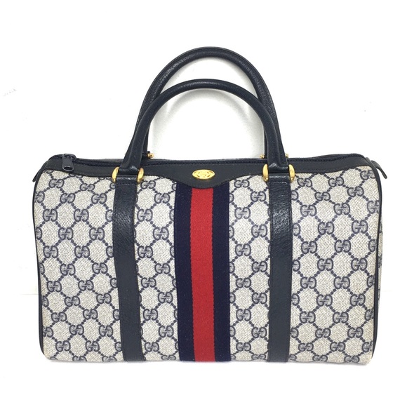 Authentic Gucci navy & grey Boston satchel bag - Picture 16 of 16